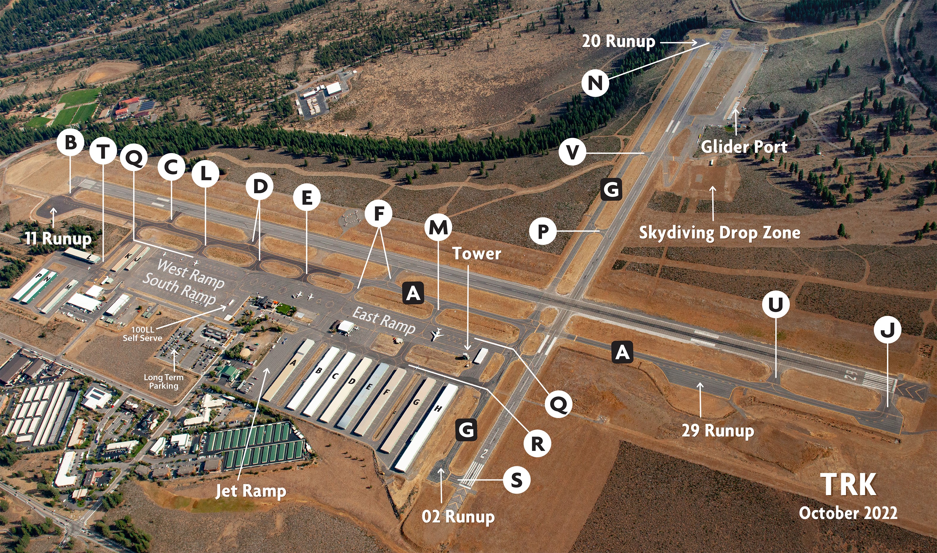an aerial map of Truckee Tahoe Aiport